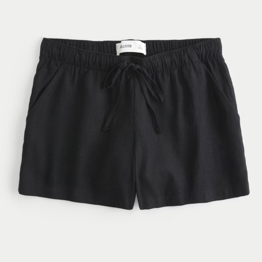 Hollister Black High Rise Linen Shorts XS